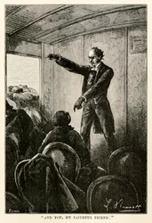 Et toi, mon fidèle ami., de Le Tour du Monde en Quatre-vingts Jours par Jules Verne (1828-1905) gravé par Louis, 1873