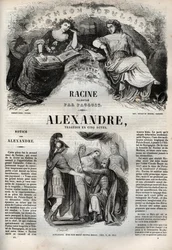 Alexandre le Grand tragédie en cinq actes - gravure dans « Œuvres de Jean Racine » illustrée par Pauquet et notice par Émile de La Bédollière - 1851