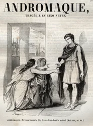 Andromaque tragédie en cinq actes - gravure dans « Œuvres de Jean Racine » illustrée par Pauquet et notice par Émile de La Bédollière - 1851
