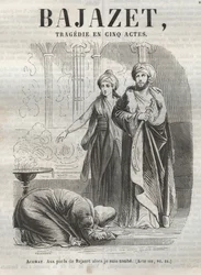Bajazet tragédie en cinq actes de Jean Racine - gravure dans « Œuvres de Jean Racine » illustrée par Pauquet et notice par Émile de La Bédollière - 1851.