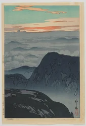 Lever de soleil à Eboshidake, de la série, Douze scènes dans les Alpes japonaises, époque Taisho