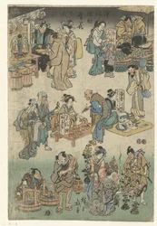 Marché du soir dans la rue Joruri