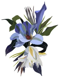 Une fleur imaginaire basée sur le motif de la tulipe