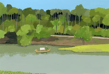 Rivière Siem Reap, Angkor Thom, 2016