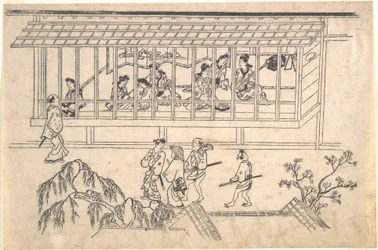 La sixième scène des Scènes du quartier des plaisirs à Yoshiwara, à Edo