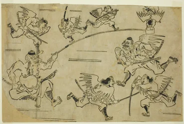 Le roi Tengu entraînant ses élèves