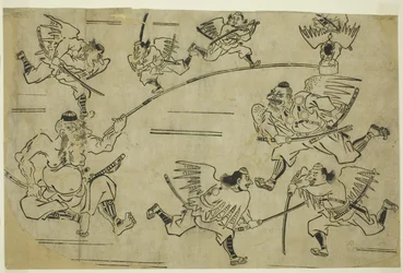 Le roi Tengu entraînant ses élèves, c.1690