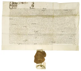 Document signé par la reine Élisabeth I avec le Grand Sceau royal, 1564