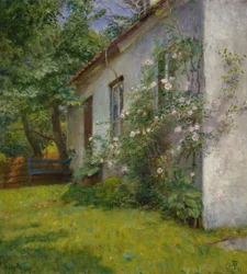 House with rose bush, Sandø