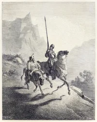 Don Quichotte et Sancho partant, de 