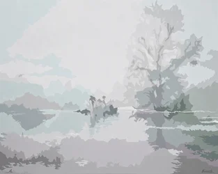 Matin brumeux, 2024 (huile sur toile)