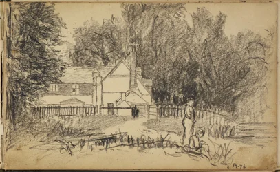 Maison et deux figures