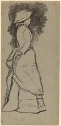 Femme debout de profil