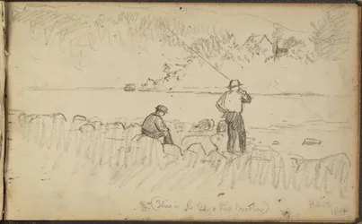 Deux hommes pêchant