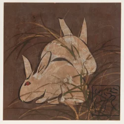 Lapins et herbes, période Edo