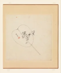 Études diverses, un feuillet daté de 1619 (album de douze peintures ; encre sur papier)