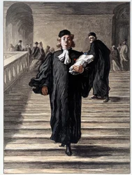 Un avocat en robe au palais de justice. Lithographie par Honoré Daumier (1808-1879) 19e siècle Paris, Musée Carnavalet