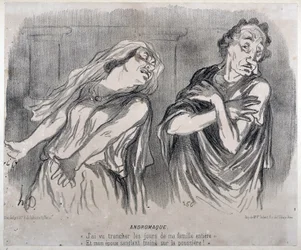 Andromaque Gravure par Honoré Daumier (1808-1879) dans Le Charivari. Palais Longchamp, Musée des Beaux-Arts de Marseille.