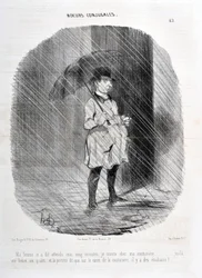Œuvre de Honoré Daumier (1808-1879). Charivari date de 1842 : Série MŒURS CONJUGALES - Ma femme m