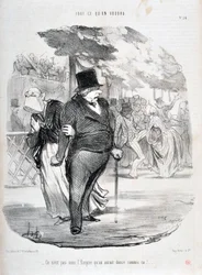 Œuvre de Honoré Daumier (1808-1879). Charivari date de 1849 : Série TOUT CE QUE VOUS VOULEZ. Ce n