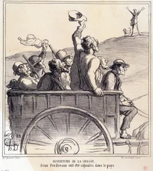 Caricature sur les chasseurs. Série Croquis d