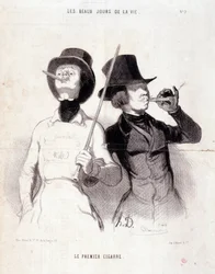 Caricature sur les jeunes dandys. Série 