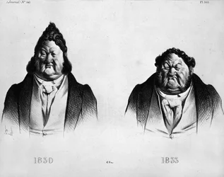 Caricature de Louis Philippe Ier (1773 - 1850) par Daumier (1808 - 1879) - dans « Journal », n° 145. Gravure vers 1833