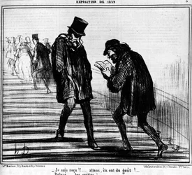 Je suis reçu !!... Allez, ils goûtent !... - Refusé... imbéciles ! , tiré de « Peintures et Salons », série de caricatures par Honoré Daumier (1808-1879). « Charivari »