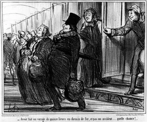 Les chemins de fer - par Daumier, dans « Charivari » du 20/07/1855.