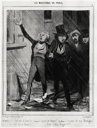 Musiciens de Paris : « Le soleil est si beau !... Temps vilain !... Et puis de Bretagne, le ciel est si beau !... Vive Loisa Puget » (1810-1889, compositrice de musique de romances). Illustration d