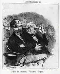 Parisiens en 1852: le banc des amateurs, vue prise à l