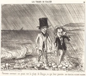 Parisiens recevant un grain...