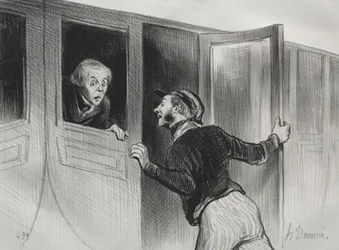 Les chemins de fer, planche 11 : Le danger de dormir en voyage