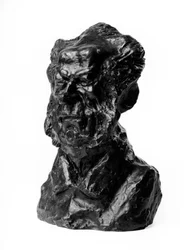 Les bustes des « Célébrités du Juste Milieu » Caricature du Baron Jacques Antoine Adrien Delort (1773-1846), général et député. Le moqueur. Sculpture par Honoré Daumier (19e siècle)