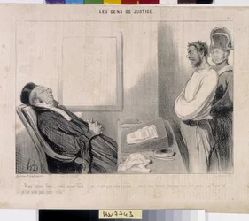 Le peuple de la justice. Caricature par Honoré Daumier (1808-1879), 37,5x28. Extrait du journal Le Charivari, Musée des Beaux-Arts, Palais Longchamp, Marseille.