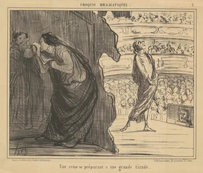 Une reine se préparant à une grande tirade