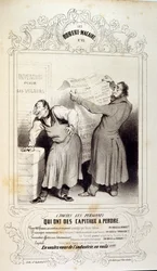 Illustrations sur les idées et légendes Philipon sous le titre Les Cent et Robert Macaire