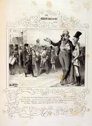 Illustrations sur les idées et légendes Philipon sous le titre Les Cent et Robert Macaire