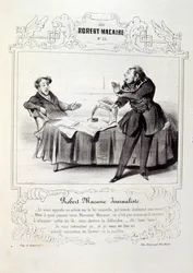 Illustrations sur les idées et légendes Philipon sous le titre Les Cent et Robert Macaire