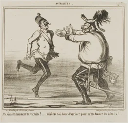 "- Vous venez annoncer la victoire ... dépêchez-vous de me donner les détails !....", planche 77 d