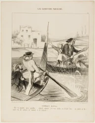 Un combat naval. "- Alors, tu as insulté mon drapeau !.... attends, attends que je te coule d