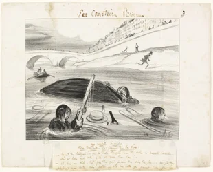 Une nouvelle façon de flotter sur le fleuve de la vie, troisième planche des Canotiers Parisiens