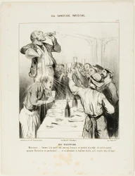 Une réception. "Messieurs..... buvons à la santé des marins français en général et à celle du nouveau coéquipier Greluchon en particulier !.... et en attendant son baptême du feu, nous lui en donnerons un à l