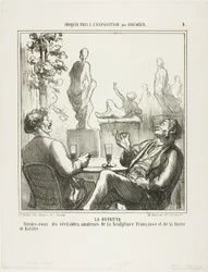 Au bar. Rendez-vous des vrais amateurs de sculpture française et de bière bavaroise, planche 5 de Croquis pris à l