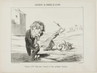 Les partisans de M. Cobden, exerçant leurs fonctions pacifiques, planche 5 des Souvenirs Du Congres De La Paix