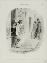 "Voilà ma femme ! Oh, la malheureuse, pendant que je me rase, elle me fait cocu !", planche 22 de Mœurs Conjugales
