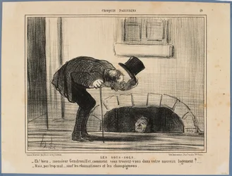« Et alors, monsieur Gendrouillet, comment vous trouvez-vous dans votre nouveau logement ? » - « Pas trop mal, excepté les rhumatismes et les champignons »