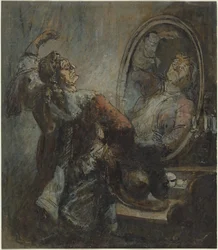 Acteur posant devant un miroir