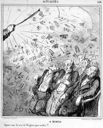 Caricature sur la musique de Wagner - par Honoré Daumier