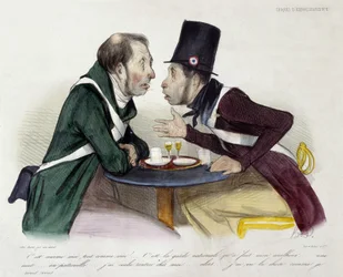 Discussion de bistrot entre gardes nationaux - par Daumier